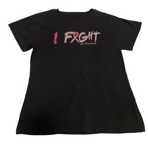 NWOT Women’s Black I Fight Cancer Cotton and Polyester T Shirt - XL